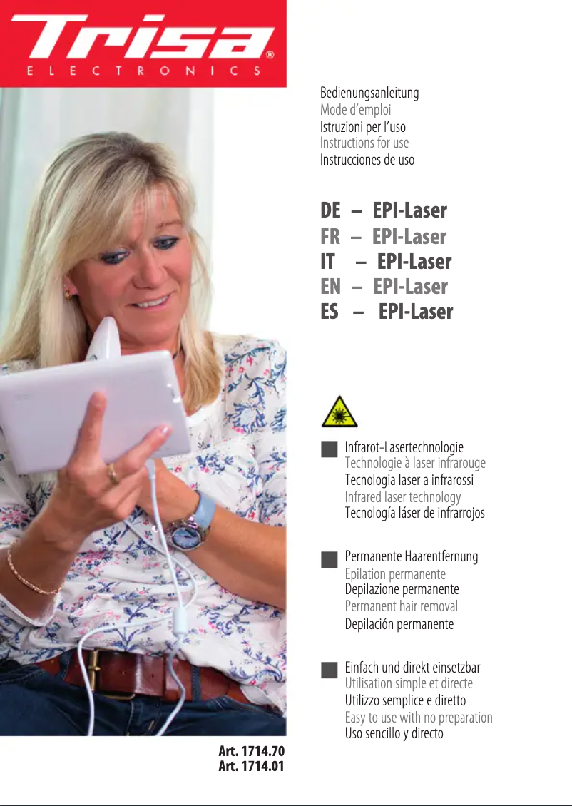 Page 1 of the manual User Manual Trisa Plus 1714.01