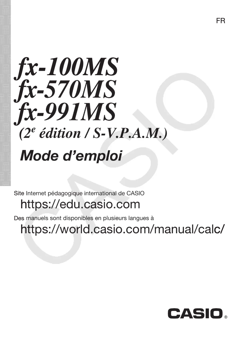 First page image of the manual for FX-570MS