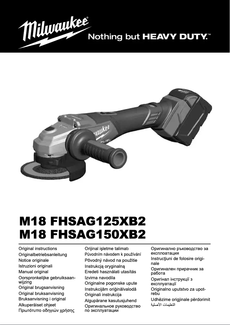 Page 1 of the manual User Manual Milwaukee M18 FHSAG125XB2