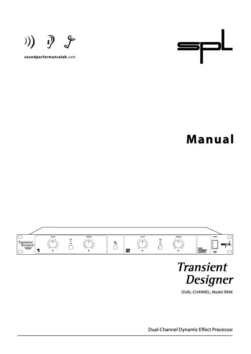 First page image of the manual for Transient Designer 9946