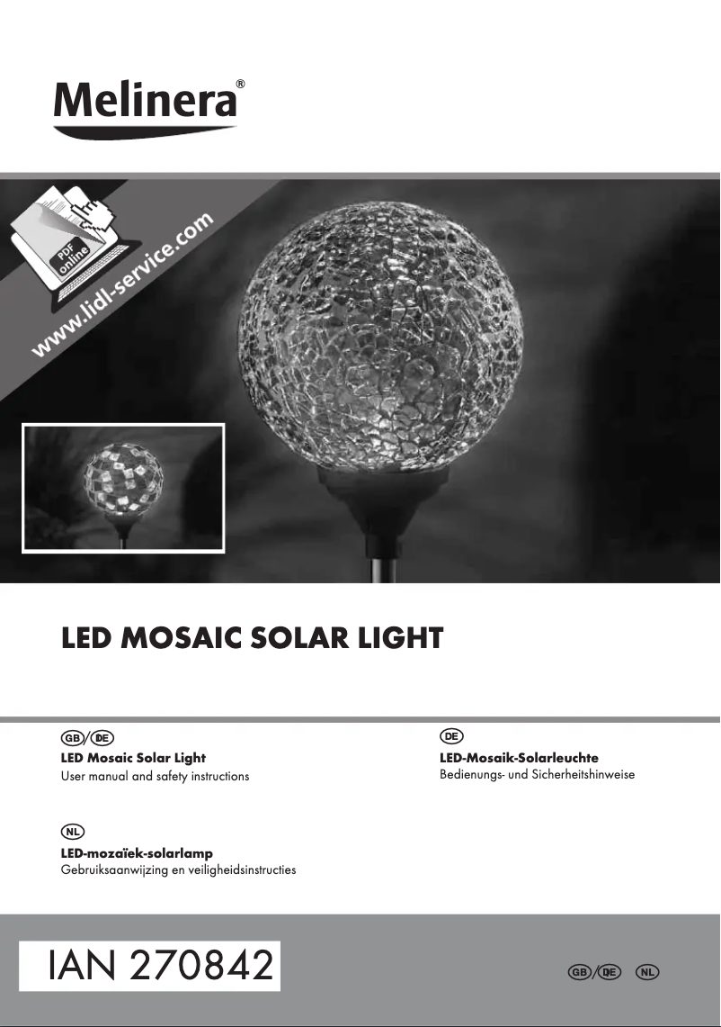 Page 1 of the manual User Manual Melinera IAN 270842