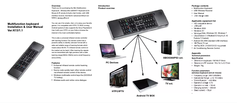 First page image of the manual for ZW-51013