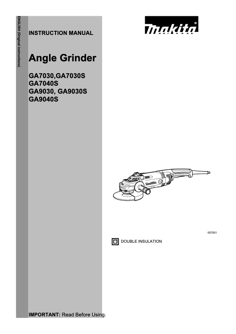 First page image of the manual for GA7040S01