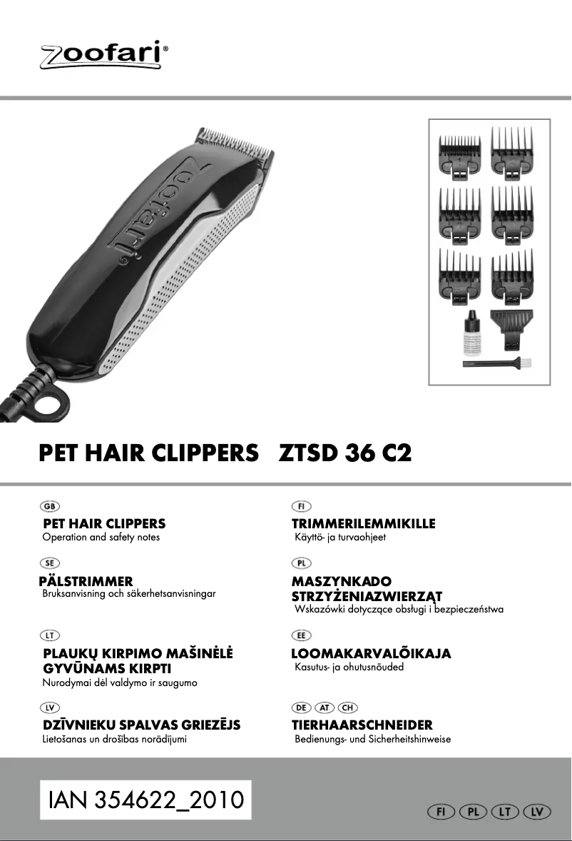 First page image of the manual for ZTSD 36 C2