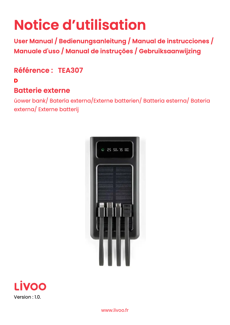 Page 1 of the manual User Manual Livoo TEA307
