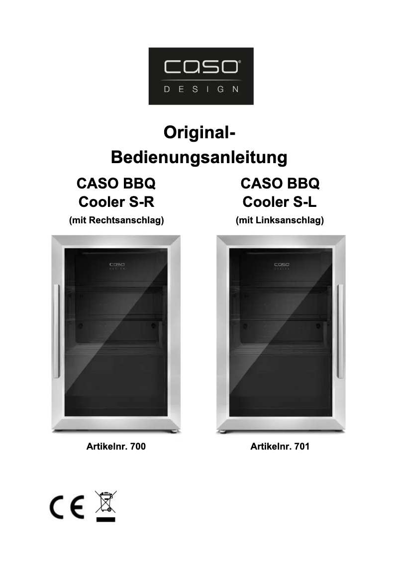 Page 1 of the manual User Manual Caso Cooler S-R