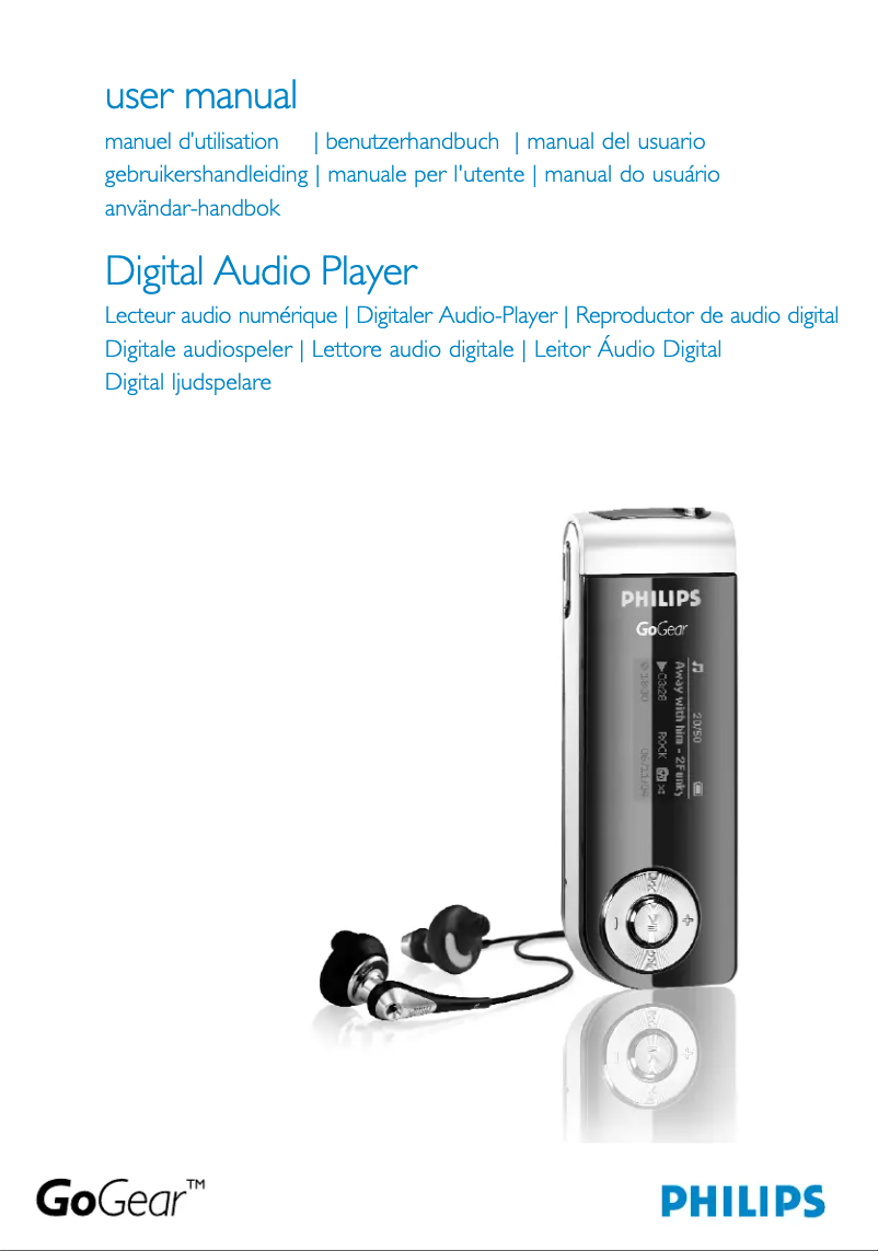 First page image of the manual for GoGear SA174