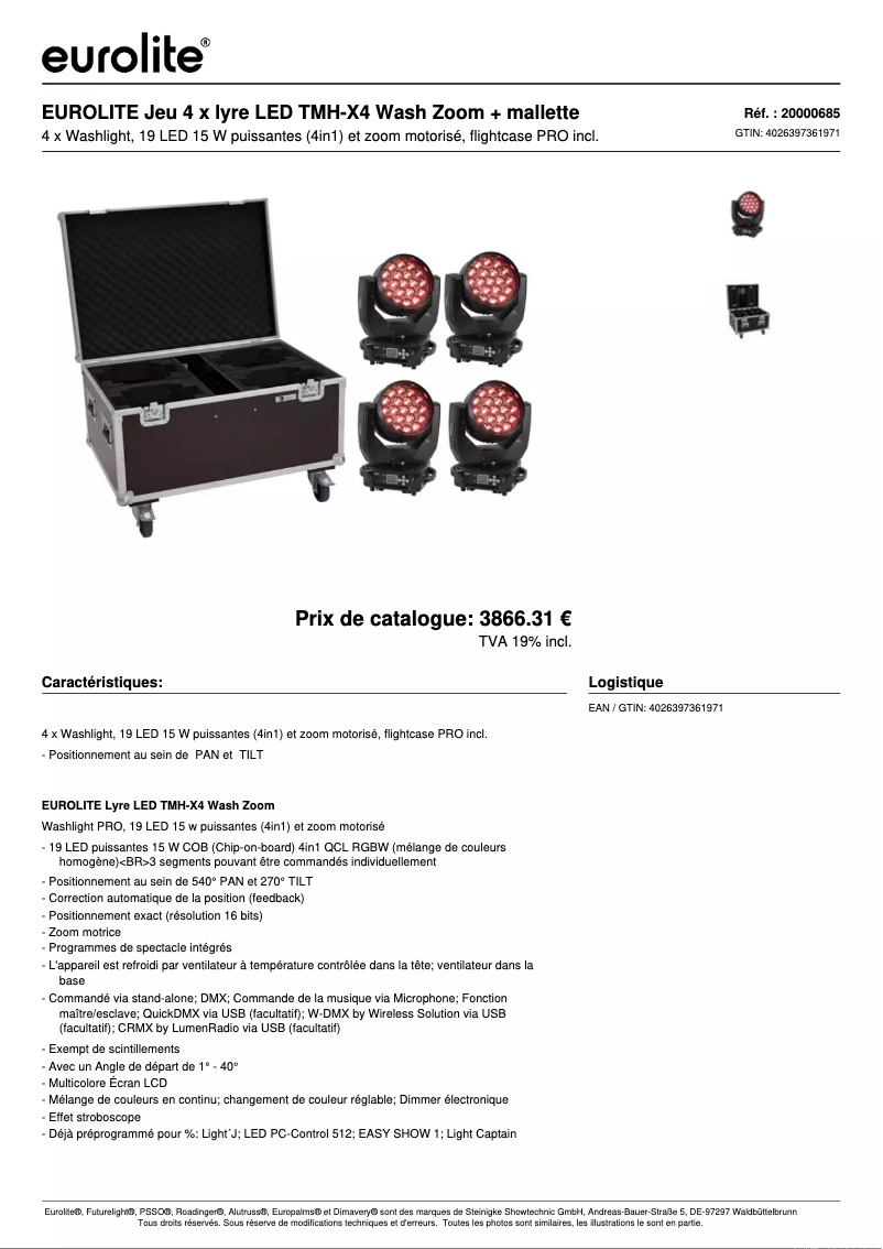 First page image of the manual for LED TMH-X4