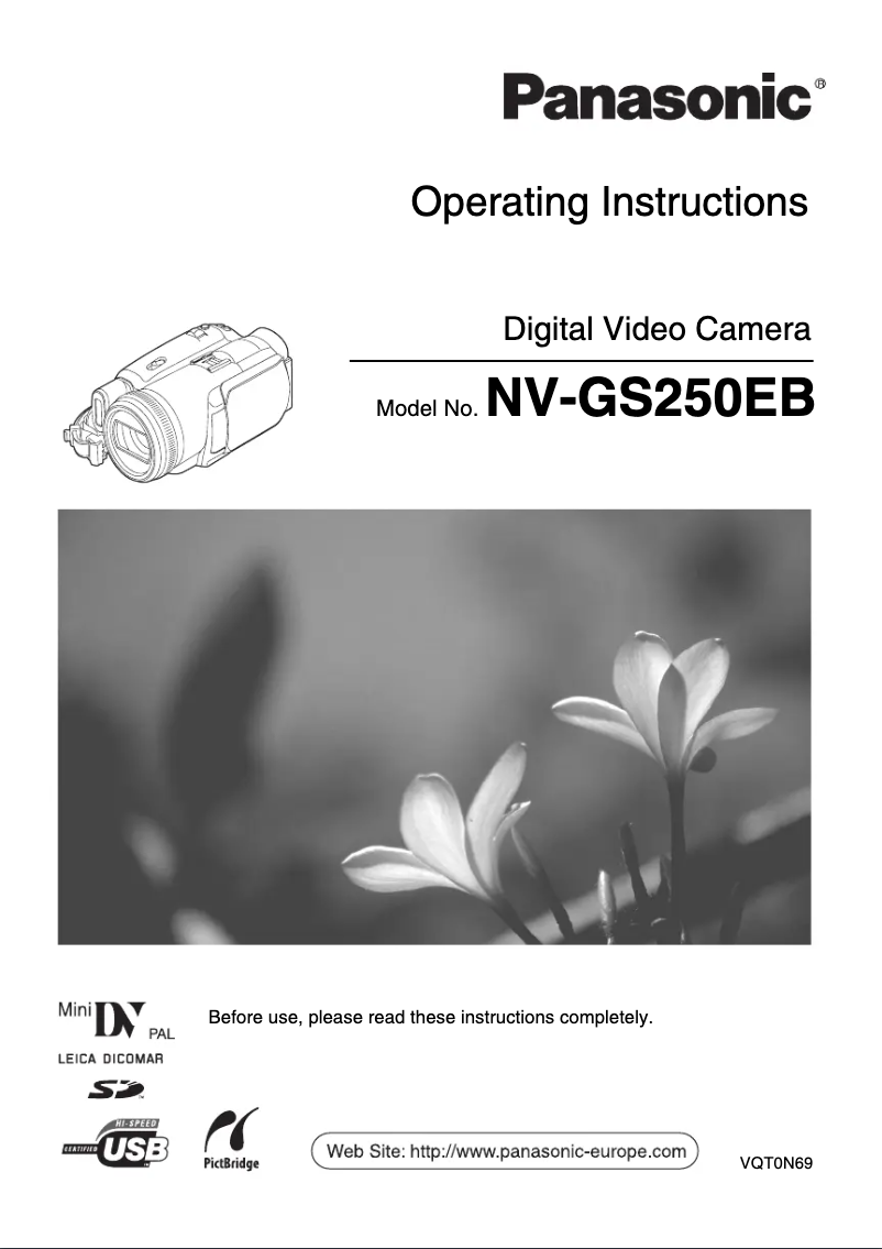 First page image of the manual for NV-GS250EB