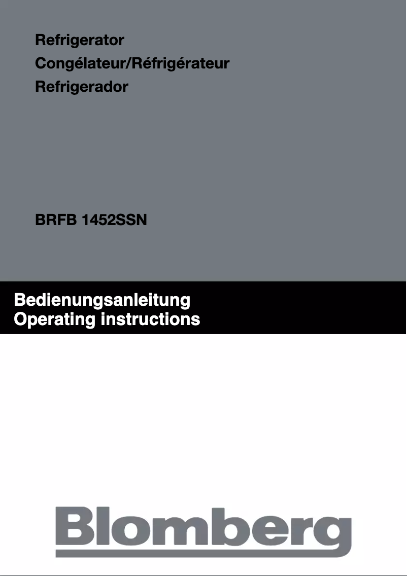 First page image of the manual for BRFB 1522 SS