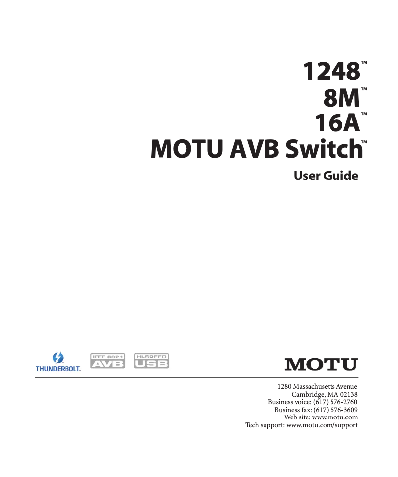 First page image of the manual for AVB Switch