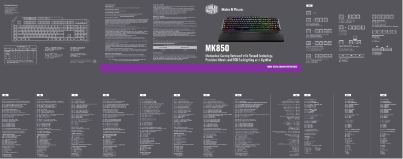 First page image of the manual for MK850