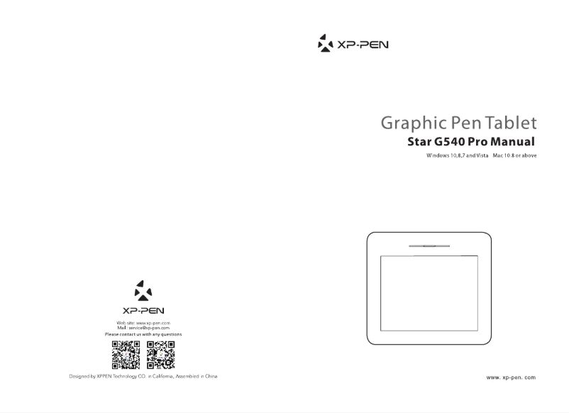Page 1 of the manual User Manual XP-PEN Star G540 Pro
