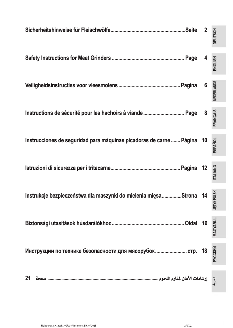 Page 1 of the manual Instructions / Assembly ProfiCook PC-FW 1272