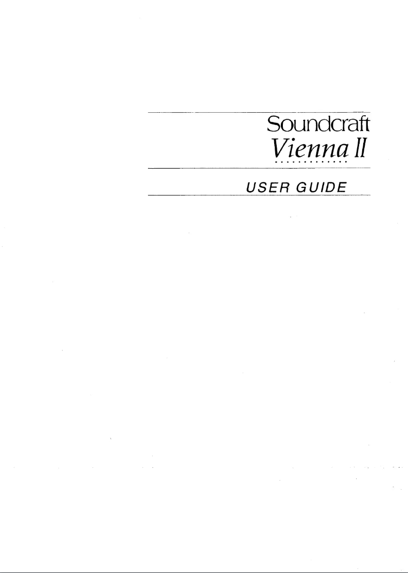 First page image of the manual for Vienna II