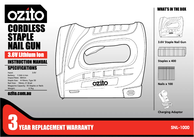 First page image of the manual for SNL-1000