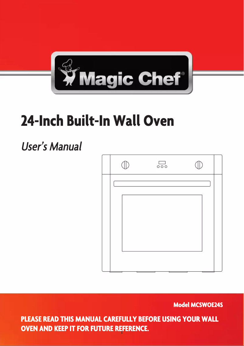 Page 1 of the manual Instruction Manual Magic Chef MCSWOE24S