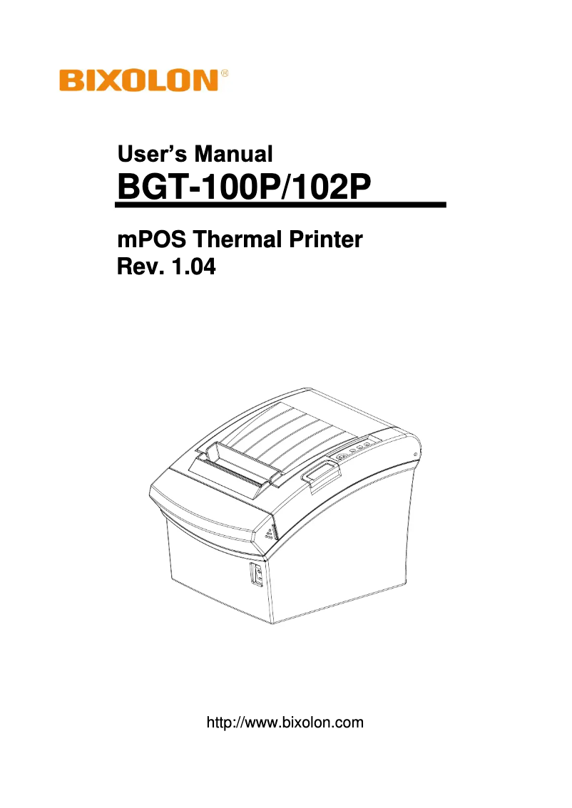 First page image of the manual for BGT-100P