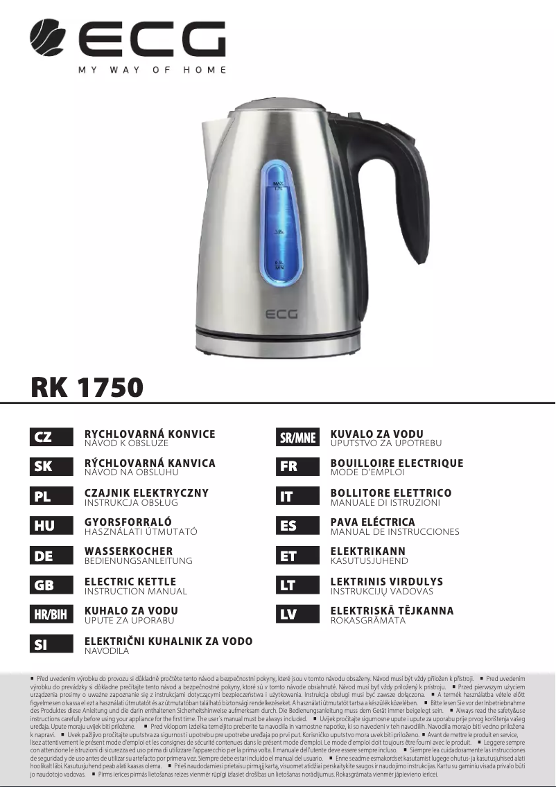First page image of the manual for RK 1750