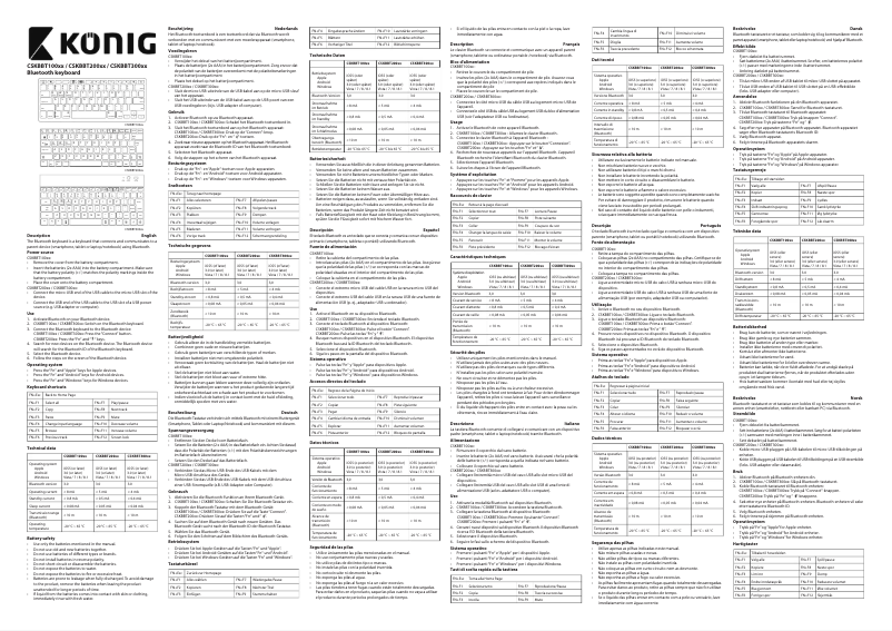Page 1 of the manual User Manual Konig CSKBBT100BE