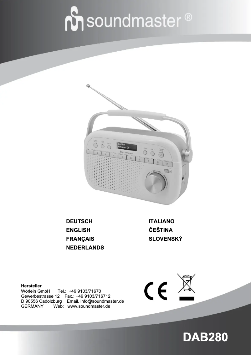 Page 1 of the manual User Manual Soundmaster DAB280