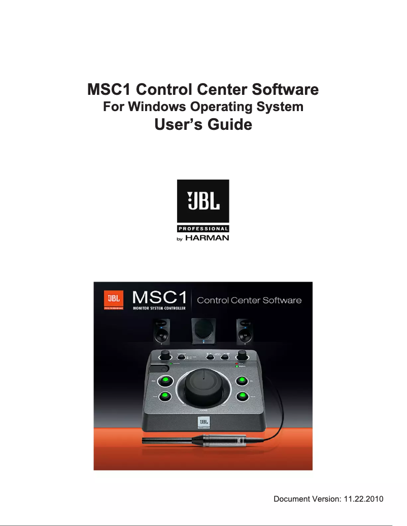 Page 1 of the manual User Manual JBL MSC1