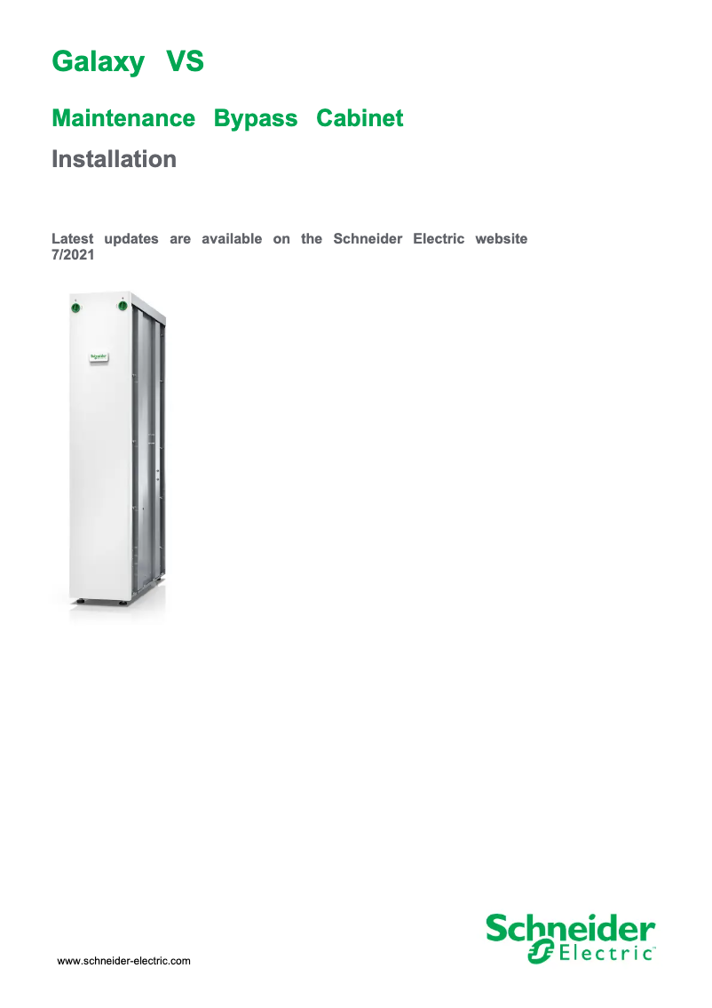 First page image of the manual for Galaxy VS GVSOPT004