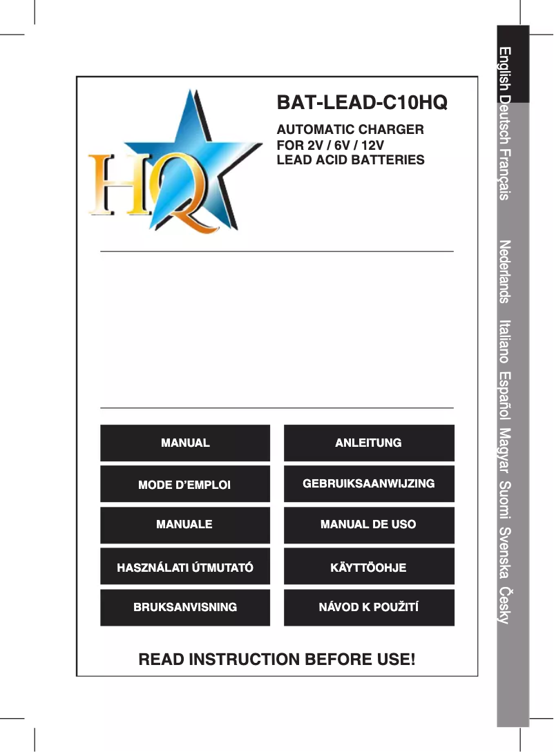 First page image of the manual for BAT-LEAD-C10HU
