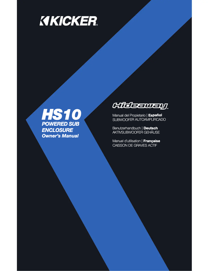 Image de la première page du manuel de l'appareil Hideaway HS10