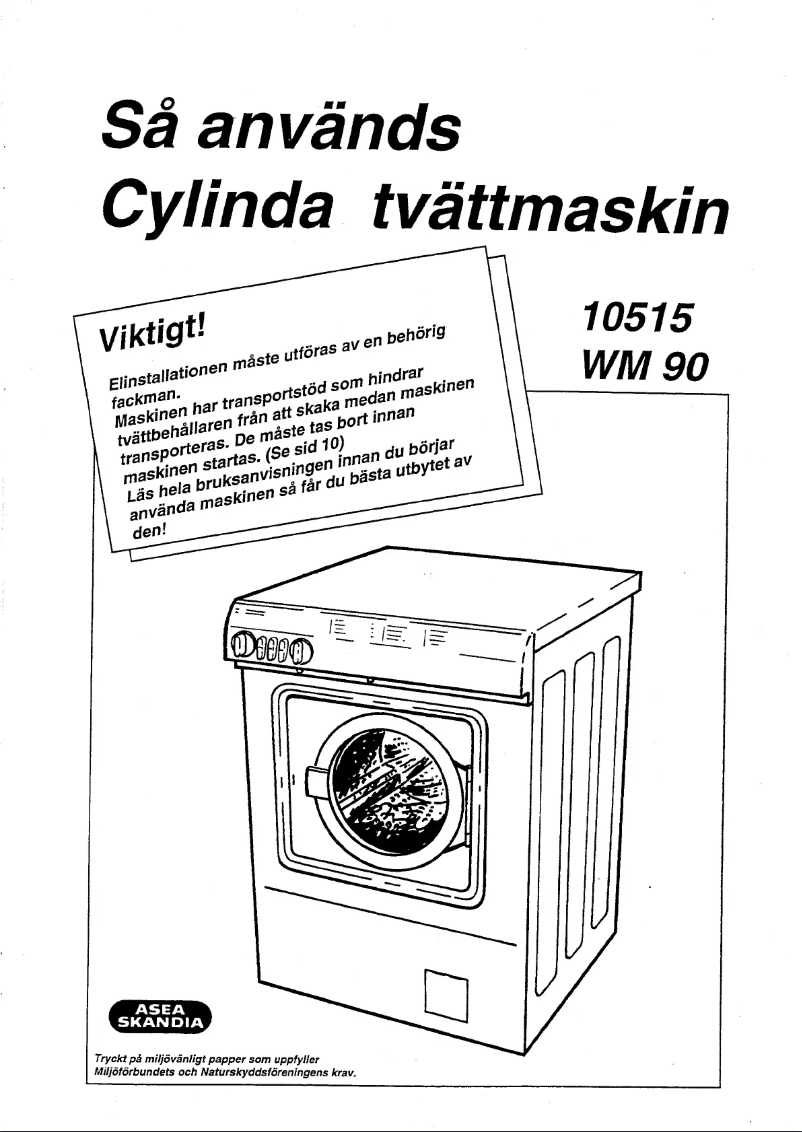 Page 1 of the manual User Manual Cylinda 10515 WM 90