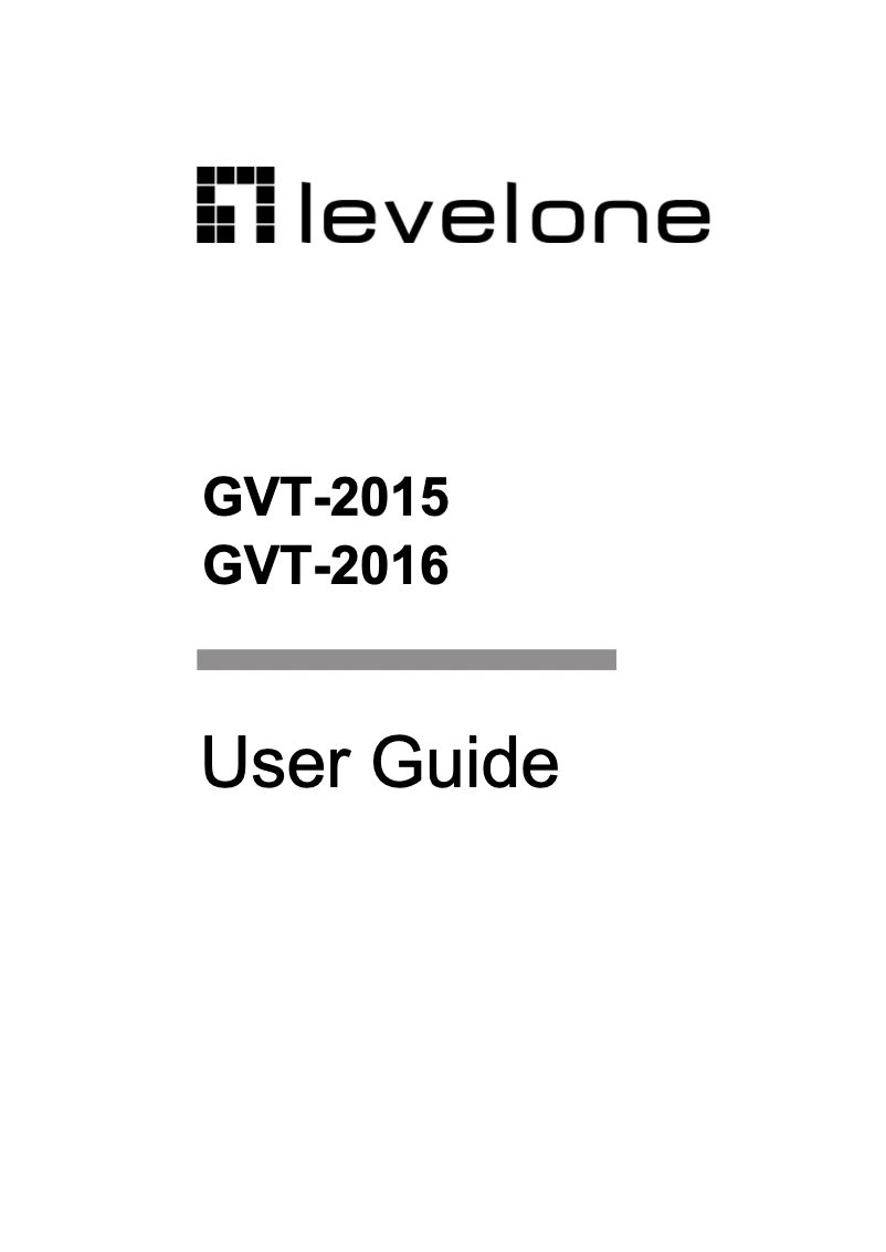 Page 1 of the manual Instruction Manual LevelOne GVT-2016