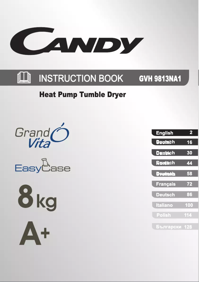 First page image of the manual for GVH 9813NA1