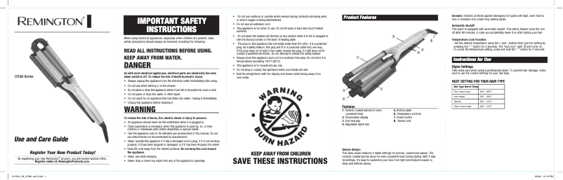 Page 1 de la notice Manuel utilisateur Remington CI19A10