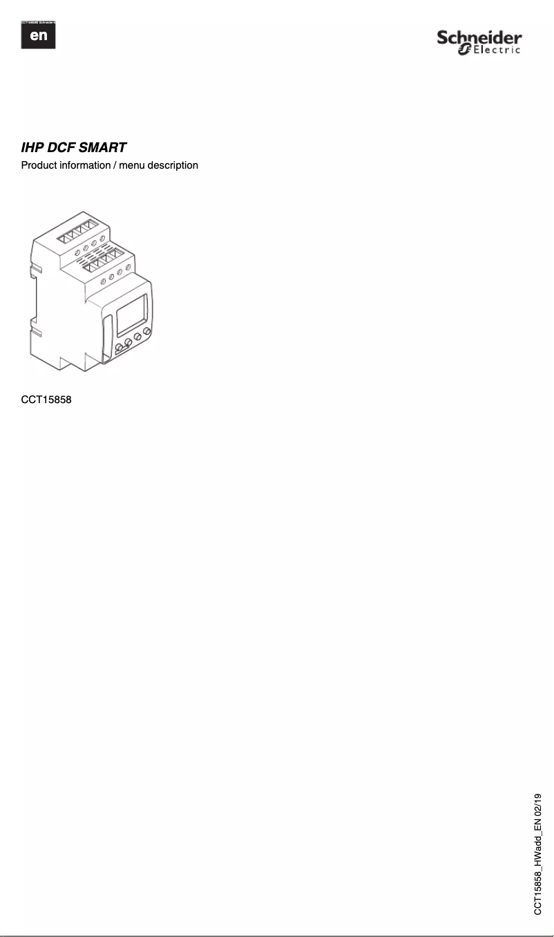 First page image of the manual for CCT15858