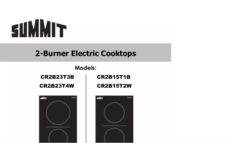 First page image of the manual for CR2B15T1B