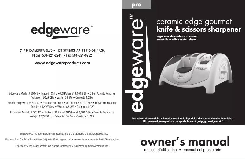First page image of the manual for Ceramic Edge Gourmet