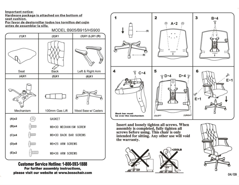 First page image of the manual for B905