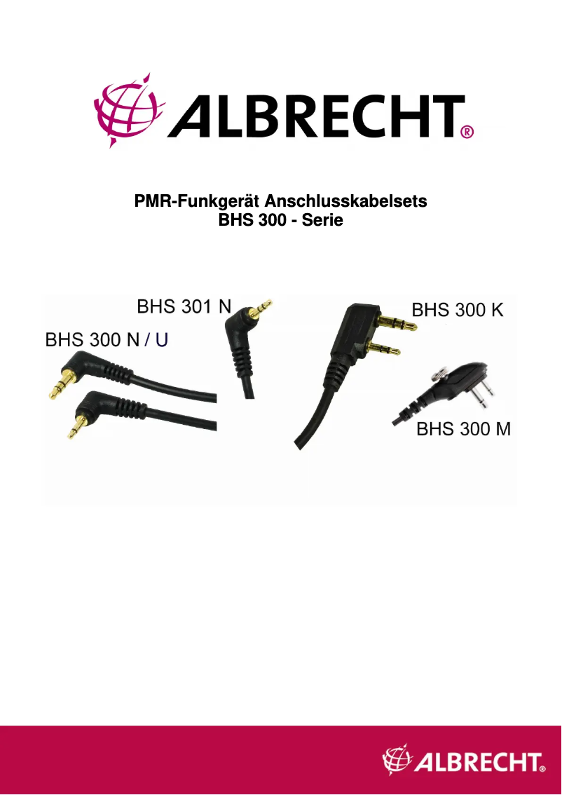 First page image of the manual for BHS 300 M