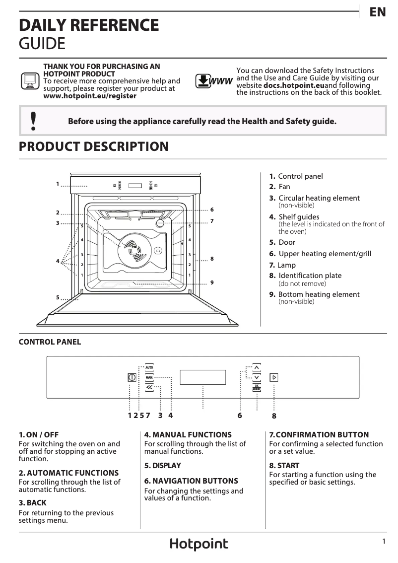 First page image of the manual for SI6 874 SH IX