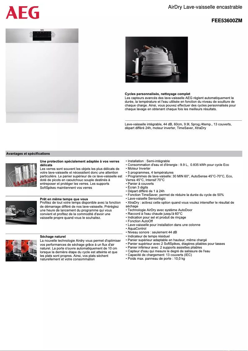 Image de la première page du manuel de l'appareil FEE53600ZM