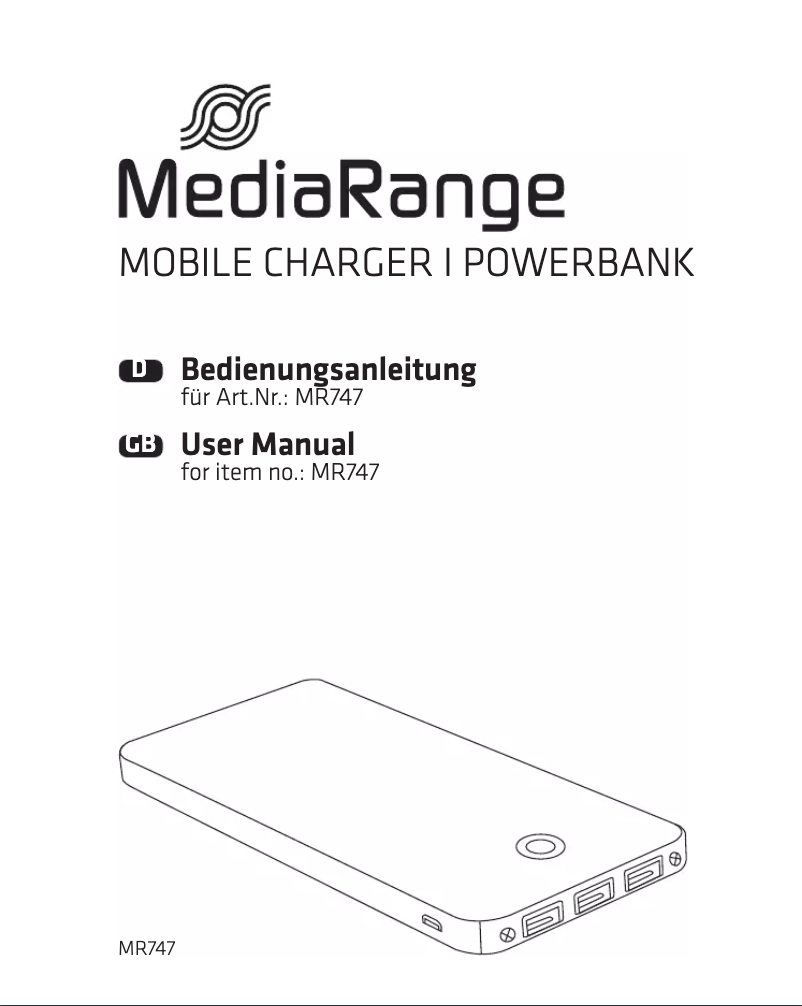 Page 1 of the manual User Manual MediaRange MR747