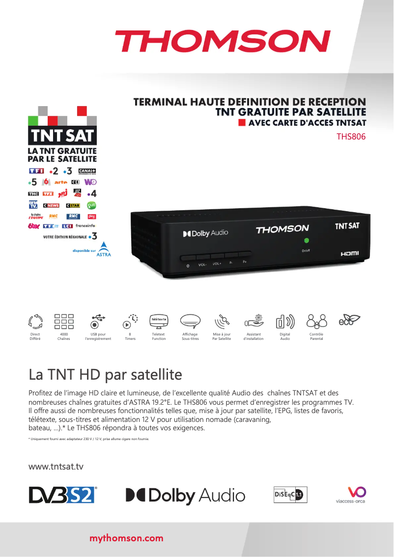 Page 1 of the manual Brochure Thomson THS806