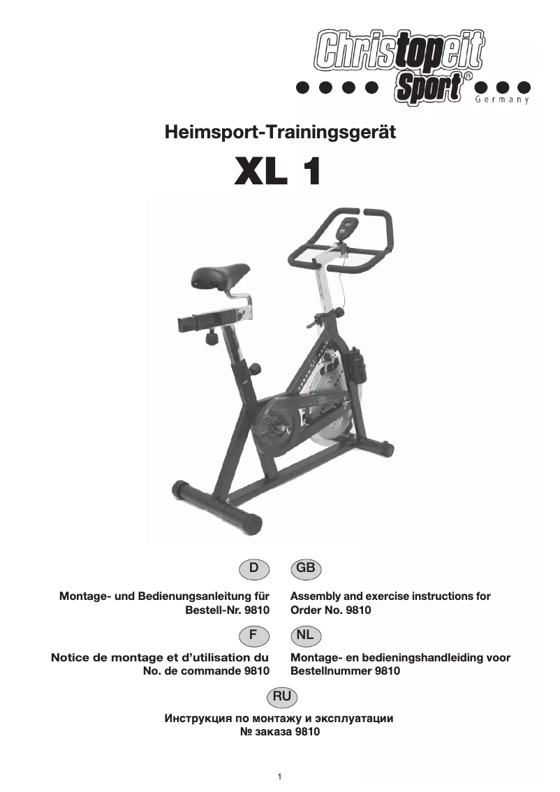 Page 1 of the manual User Manual Christopeit XL 1