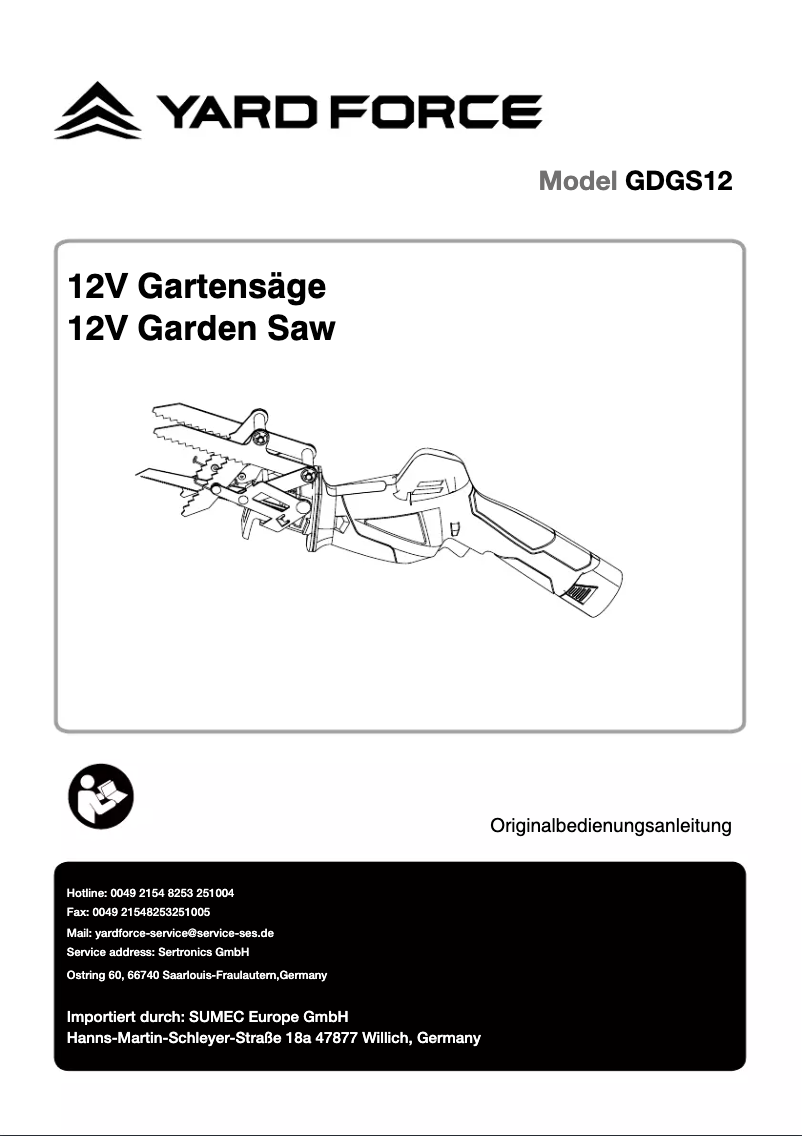 Image de la première page du manuel de l'appareil GDGS12