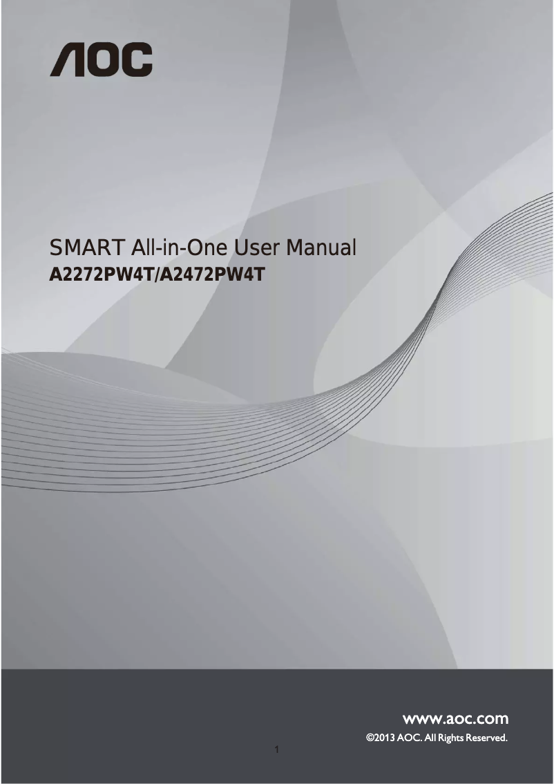 Page 1 of the manual User Manual AOC A2272PW4T