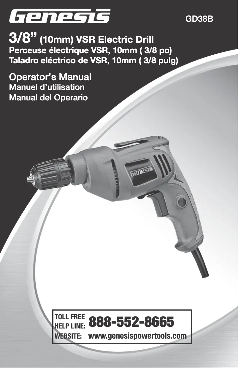 First page image of the manual for GD38B