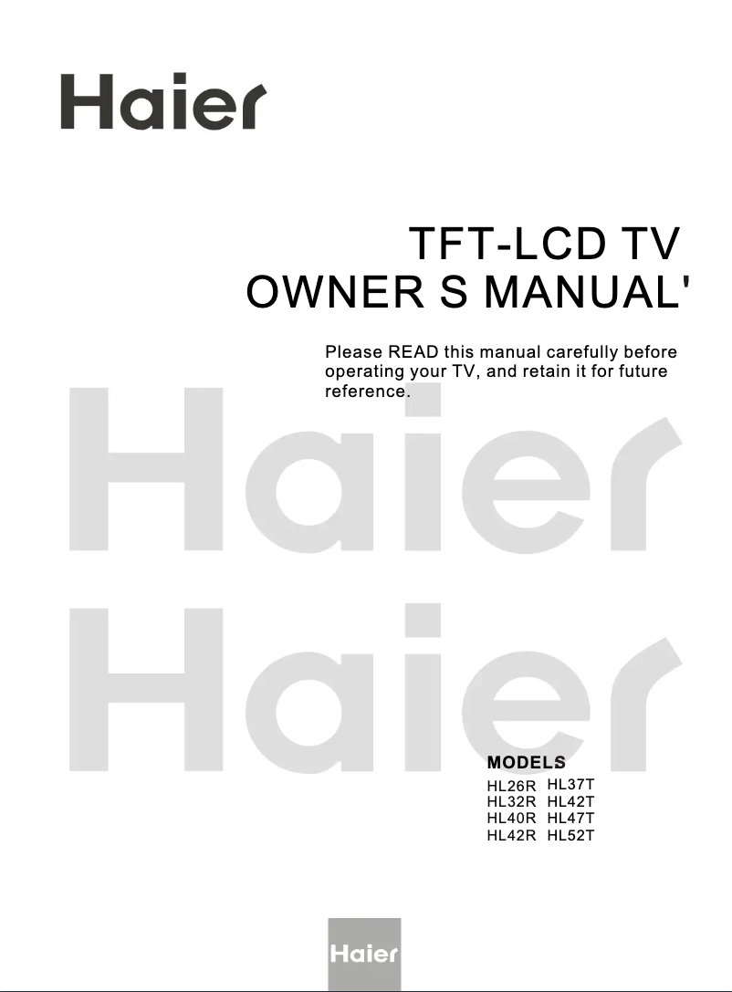 First page image of the manual for HL42R