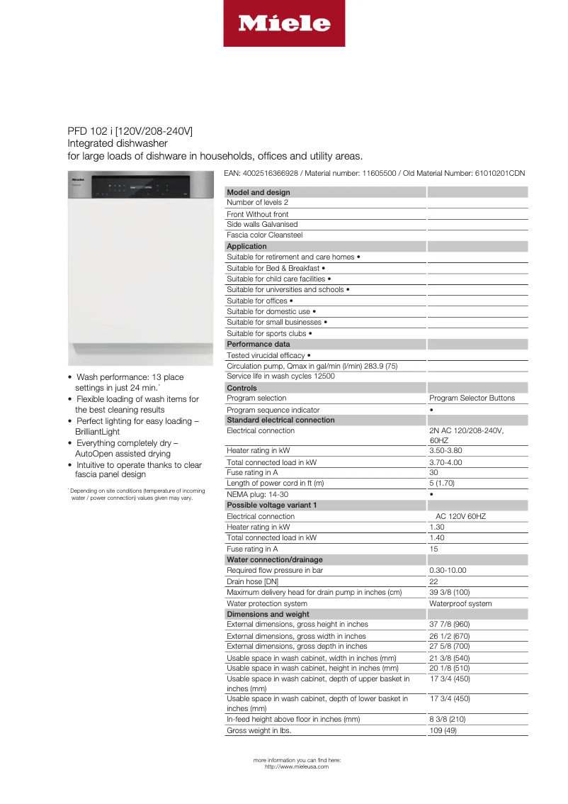 First page image of the manual for PFD 102 i