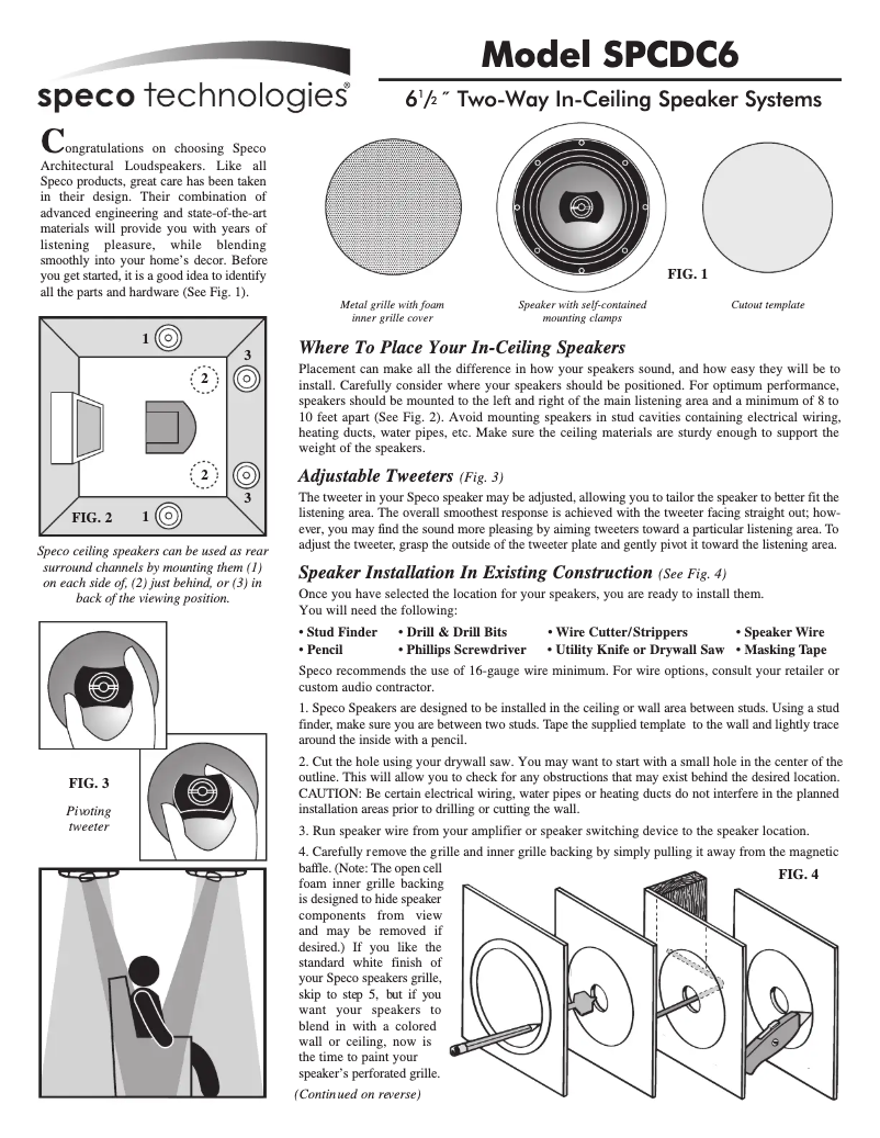 Page 1 of the manual User Manual Speco Technologies SPCDC6