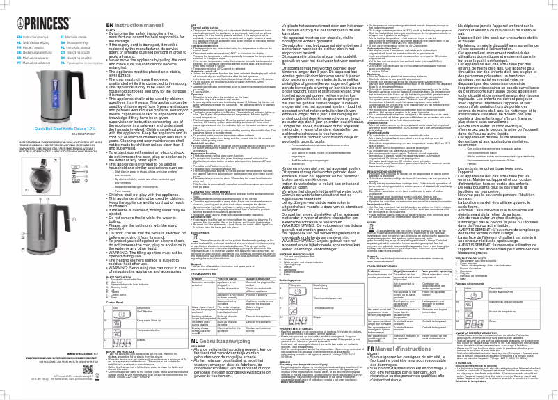 Image de la première page du manuel de l'appareil Quick Boil 236047